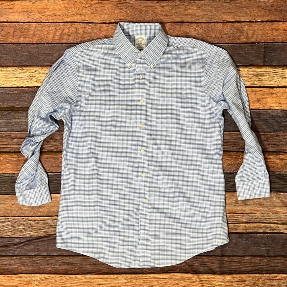 Brooks Brothers Regent Checkered Preppy Dress Button Down Mens Shirt